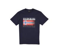 NAPAPIJRI T-Shirt Herren Slim Fit Kurzarm Rundhals Baumwolle blau, XXL