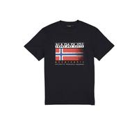 NAPAPIJRI T-Shirt Herren Slim Fit Kurzarm Rundhals Baumwolle schwarz, M