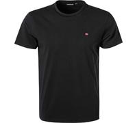 NAPAPIJRI T-Shirt Herren Slim Fit Kurzarm Rundhals Baumwolle schwarz, M