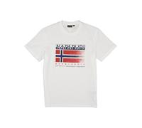 NAPAPIJRI T-Shirt Herren Slim Fit Kurzarm Rundhals Baumwolle weiß, XXL