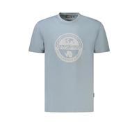 Napapijri Herren Bollo Graphic T-Shirt, Stormy Weather Grey, Antarctic Research Program Logo, Stormy Weather, M