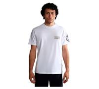 Napapijri Weißes Herren-T-Shirt aus Baumwolle, Weiss/opulenter Garten, L
