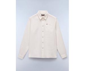 NAPAPIJRY Leinen-Hemd - Regular fit - in Creme - Größe L | Herren Plussize