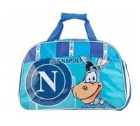 Napoli Sporttasche mit Schultergurt, 38,5 x 25 x 20 cm, blau mit Logo und Maskottchen, ideal für Fitnessstudio und Reisen