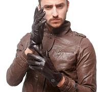 Nappaglo Herren Lederhandschuhe Winter Warme Fahren Handschuhe mit Langes Fleecefutter