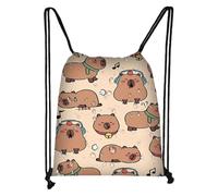 Naqqios Niedliche Tasche Mit Kordelzug Capibara - Wasserdichter Reiserucksack, Weicher Und Langlebiger Turnrucksack, Animal Print Umhängetasche Für Frauen Männer Kinder Strandsport, B,