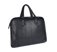 NAQYAH Handtaschen Computerbeutel, Business -Herren -Leder -Laptops -Taschen, Aktentaschen for Männer, Messenger -Umhängetaschen (Color : Black)
