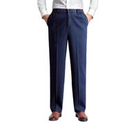 NaraComfy Gentsflex - Flexible Taille, gerade Passform, Komfort-Denim, Herren-Jeans, entspannte Passform, elastische Taille, dunkelblau, 4XL