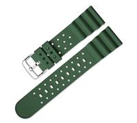 Narako Silikon-Uhrenarmbänder mit gebogener Linie, 20 mm, 22 mm, Schnellverschluss, passend für Seiko-Uhren, Ersatz-Gummi-Sportuhrenarmbänder für Taucheruhren (20 mm, Grün)