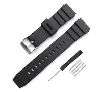 Narako Uhrenarmband aus schwarzem Silikon und Gummi, 18 mm, 20 mm, 22 mm, passend für Seiko-Uhren, Tauchermodell, PVC, für Damen und Herren 18mm Schwarz (Black-b)