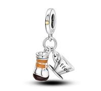 NARMO 925 Sterling Silber Charm für Frauen Armband Kaffeetasse Charm für Pandora Armband