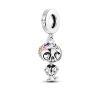 NARMO 925 Sterling Silber Charms für Pandora Armbänder Lustige tanzende Skelett Charm für Halloween