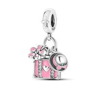 NARMO 925 Sterling Silber Charms für Pandora Armbänder Silber Charms Rosa Koffer Make-up Tasche Charms für Frauen Mädchen