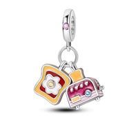 NARMO 925 Sterling Silber Dangle Charm für Frauen Toast Charm für Pandora Armbänder Nette Charms Schmuck Geschenke