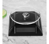 Naroote Rotierender Solar-Schmuckständer für Uhren, Telefone, Kristallartikel, 360-Grad-Drehteller, Schmuckvitrine für Zuhause, Schlafzimmer, Dekoration, Kunststoff, Schwarz, 1 Stück (BLACK)