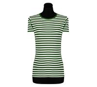 narrenkiste T2975-0302-3XL grün-weiß Damen Kurzarm tailliert Ringelshirt Marineshirt Gr.3XL=54