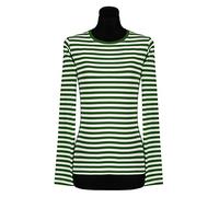 narrenkiste T2976-0302-4XL grün-weiß Damen Langarm tailliert Ringelshirt Gr.4XL=56