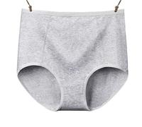 NARUPE Damenunterwäsche aus Baumwolle, feuchtigkeitsableitende Unterwäsche für Damen, Übergröße, Kompressionsunterwäsche für Damen, Hellgrau, 5er-Pack, 46