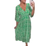 NARUPE Kleider für Damen 2024, lässiger Frühling, Sommerkleider für Damen, Übergröße, Strandkleid, Freizeitkleid, grün, XXXXXL