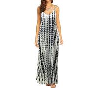 NARUPE Sommerkleider für Damen 2024, lässiges Maxikleid, Baumwolle, Maxikleid, Strandkleid, Sommerkleid, A-schwarz, Small