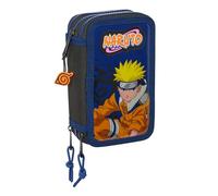 Naruto Ninja Schulmäppchen mit 36 Utensilien, Federmäppchen für Kinder, ideal für Kinder von 5 bis 14 Jahren, bequem und vielseitig, Qualität und Widerstandsfähigkeit, 12,5 x 5,5 x 19,5 cm,