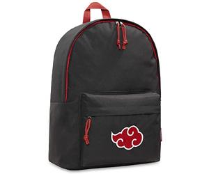 Naruto Rucksack Kinder Schulranzen Jungen Mädchen und Teenagers(Schwarz/Rot)