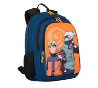 NARUTO Schulranzen Rucksack mit Doppeltem Fach und Vordertasche - Seitentaschen - Mit Laptopfach und Gefüttertem Innenraum - Trolley Rucksack Anpassbar - 19 x 31 x 42 cm - Toybags