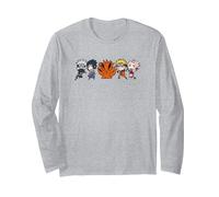 Naruto Shippuden 5 Chibi Group Langarmshirt, Unisex für Erwachsene, Grau Meliert, M