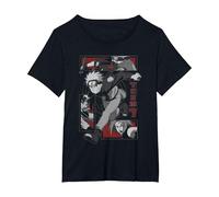 Naruto Shippuden Grunge Team 7 Anime T-Shirt, Damen Große Größen, Schwarz, 1X