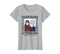 Naruto Shippuden Hashirama & Tobirama T-Shirt, Damen, Grau Meliert, XXL