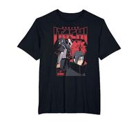 Naruto Shippuden Itachi Uchiha Red Splatter Anime T-Shirt, Herren Große Größen, Schwarz, 5X Tall