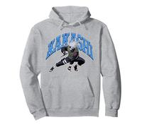 Naruto Shippuden Kakashi Sensei Athletischer Anime Pullover Hoodie, Unisex für Erwachsene, Grau Meliert, L