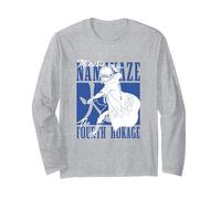 Naruto Shippuden Minato Fourth Hokage Langarmshirt, Unisex für Erwachsene, Grau Meliert, XL