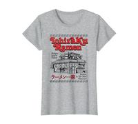 Naruto Shippuden Retro Ichiraku Ramen Shop Restaurant Anime T-Shirt, Damen, Grau Meliert, XXL