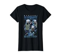 Naruto Shippuden Retro Kakashi Lightning Poses Anime T-Shirt, Damen, Schwarz, S