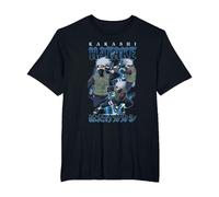 Naruto Shippuden Retro Kakashi Lightning Poses Anime T-Shirt, Herren Große Größen, Schwarz, 2X Tall