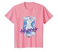 Naruto Shippuden Sasuke Kanji Distressed Hintergrund Anime T-Shirt, Kinder, Rosa, 152
