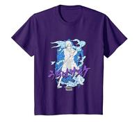 Naruto Shippuden Sasuke Kanji Distressed Hintergrund Anime T-Shirt, Kinder, Violett, 152