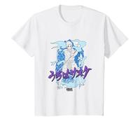 Naruto Shippuden Sasuke Kanji Distressed Hintergrund Anime T-Shirt, Kinder, Weiß, 92