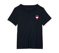Naruto Shippuden Sasuke Uchiha Icon Front and Back Anime T-Shirt, Damen Große Größen, Schwarz, 5X