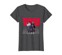 Naruto Shippuden Uchiha Itachi & Sasuke Gradient Logo Anime T-Shirt, Damen, Anthrazit Meliert, XL
