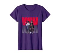 Naruto Shippuden Uchiha Itachi & Sasuke Gradient Logo Anime T-Shirt, Damen, Violett, XS