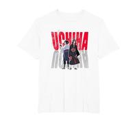 Naruto Shippuden Uchiha Itachi & Sasuke Gradient Logo Anime T-Shirt, Herren Große Größen, Weiß, 4X Tall