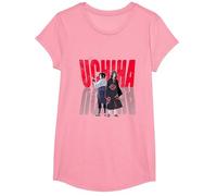 Naruto Shippuden Uchiha Itachi & Sasuke Gradient Logo Anime T-Shirt, Mädchen, Rosa, XS