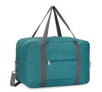 Narwey 20L Ryanair Handgepäck 40x30x20, Klein Sporttasche Faltbare Reisetasche Handgepäck Tasche Flugzeug für Damen, Travel Bag Weekender Herren (Blau Grün (mit Schultergurt))