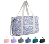 Narwey 20L Ryanair Handgepäck 40x30x20, Ryanair Handgepäck Tasche 40x20x25 für Flugzeug, Klein Faltbare Reisetasche Damen & Kliniktasche Geburt Sporttasche Weekender Damen Herren (Blaues Blatt)