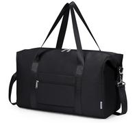 Narwey Easyjet Handgepäck 45x36x20 Reisetasche Handgepäck Tasche Faltbare Klein Reisetasche Sporttasche Damen Weekender Damen Herren 25L (Schwarz)