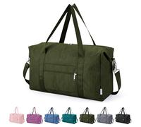 Narwey Faltbare Reisetasche Handgepäck Tasche Weekender Damen Herren, Easyjet Handgepäck 45x36x20, Klein Reisetaschen Tasche Handgepäck Flugzeug Travel Carry on Bag Sporttasche 25L(Armeegrün)