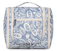 Narwey Groß Kulturbeutel Damen & Herren - Kulturtasche Zum Aufhängen, Kinder Kosmetiktasche - Waschtasche für Frauen & Mädchen (Blaues Blatt (Groß))