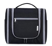 Narwey Groß Kulturbeutel Damen & Herren - Kulturtasche Zum Aufhängen, Kinder Kosmetiktasche - Waschtasche für Frauen & Mädchen (Schwarz (Groß))